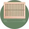 MooiHout Stijve Bandkam, Bandweefkam, Wevende Raad, Wevende Plaat, Backstrap Weven, Inkle Weven, Backstrap Weefgetouw, Viking Ambacht, Band Weven, Heddle