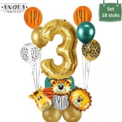 Dieren Ballon Pakket * 3 Jaar * Jungle Ballon * Dieren Feest * Jungle Feest * Verjaardag Feest * Hoera 3 Jaar * Gefeliciteerd * Kinderfeestje * Jungle Party * Snoes