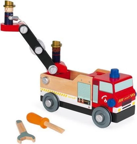 Janod Brico'kids - Brandweerauto 4 Janod Brico'kids - Brandweerauto - Afbeelding 2