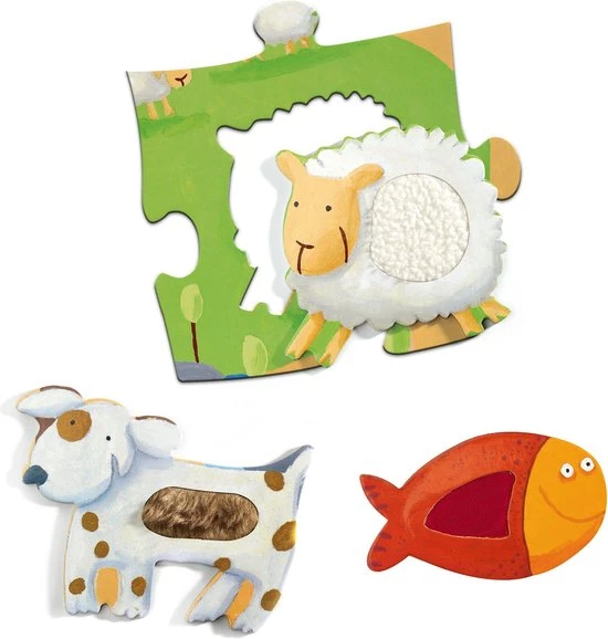 Djeco Voelpuzzel Boerderij - 12 Stukjes 9 Djeco Voelpuzzel Boerderij - 12 Stukjes - Afbeelding 7