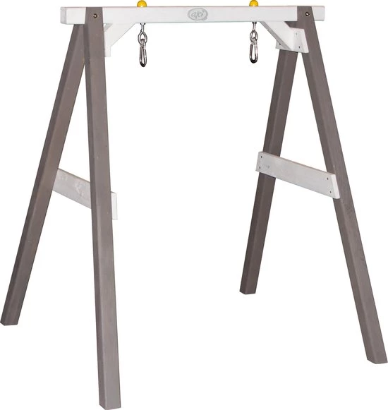 AXI Baby Schommel In Grijs/Wit Met Zitje In Grijs/Wit - FSC Hout - Babyschommel Voor Kindjes Van 9-36 Maanden - Met 4 Grondankers 6 AXI Baby Schommel In Grijs/Wit Met Zitje In Grijs/Wit - FSC Hout - Babyschommel Voor Kindjes Van 9-36 Maanden - Met 4 Grondankers - Afbeelding 4