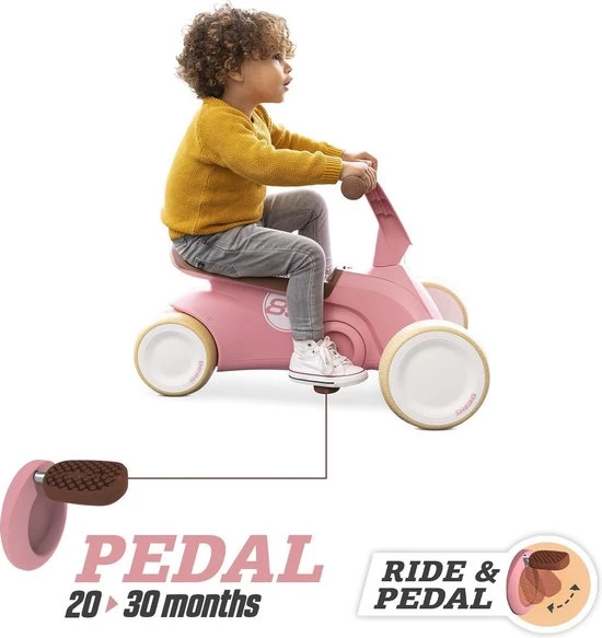 BERG GO? Retro Loopauto - Roze - Voor Kinderen Van 10 Tot 30 Maanden 9 BERG GO? Retro Loopauto - Roze - Voor Kinderen Van 10 Tot 30 Maanden - Afbeelding 7