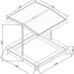 AXI Lily Zandbak Met Verstelbaar Dak Antraciet/Bruin - FSC Hout - Zitplaatsen Rond De Zandbak -duurzamer-speelgoed Verkoop 550x583 8