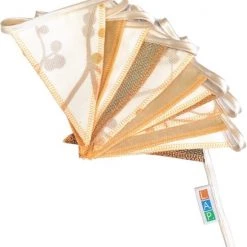 L.A.P. Atelier Mini-vlaggenlijn Naturel | 2,5 Meter | Stoffen Vlaggetjes | Duurzaam & Handgemaakt | Naturel Wit