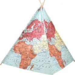 Sunny Wereldkaart Tipi Tent Multikleur Wigwam Speeltent / 100% Katoen / 120 X 120 X 160 / 2 Jaar Garantie -duurzamer-speelgoed Verkoop 550x613