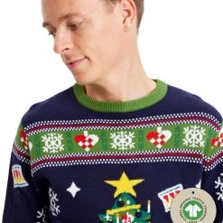 Jule Sweaters Foute Kersttrui Dames & Heren - Christmas Sweater "Prachtig Versierde Kerstboom" - 100% Biologisch Katoen - Kerst Trui Mannen & Vrouwen Maat S -duurzamer-speelgoed Verkoop 550x620
