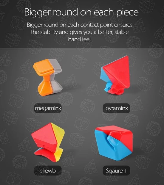 Moyu Meilong Megaminx, Pyraminx, Skewb, Square1 Kado Box 6 Moyu Meilong Megaminx, Pyraminx, Skewb, Square1 Kado Box - Afbeelding 4