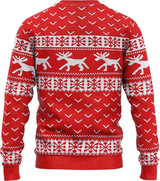 JAP Christmas JAP Foute Kersttrui - Hipster Rendier Met Motieven - Kerst - Dames En Heren - Kerstcadeau - S - Rood 4 JAP Christmas JAP Foute Kersttrui - Hipster Rendier Met Motieven - Kerst - Dames En Heren - Kerstcadeau - S - Rood - Afbeelding 3