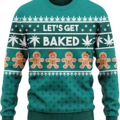 JAP Christmas JAP Foute Kersttrui - Let's Get Baked - Kerstcadeau Volwassenen - Dames En Heren - Kerst - XL - Groen