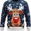 JAP Christmas JAP Foute Kersttrui - Rudolf Het Rendier - Kerstcadeau Volwassenen - Dames En Heren - Kerst - 3XL - Donker Blauw -duurzamer-speelgoed Verkoop 550x626 40
