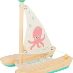 Small Foot Company Small Foot Catamaran Octopus Junior 19 Cm Hout/textiel Naturel