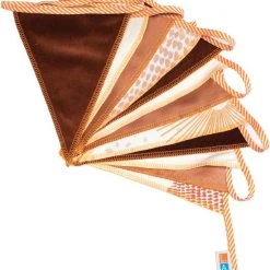 L.A.P. Atelier Vlaggenlijn Terra | 7,5 Meter | Stoffen Vlaggetjes | Duurzaam & Handgemaakt | Terracotta Oranje Wit