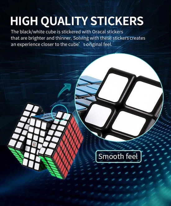 7x7 Speedcube - Puzzel Kubus - Zwart Magic Cube - Moyu Meilong 5 7x7 Speedcube - Puzzel Kubus - Zwart Magic Cube - Moyu Meilong - Afbeelding 3