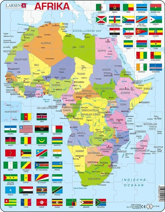 Larsen Legpuzzel Maxi Afrika Junior - Karton - 70 Stukjes 3 Larsen Legpuzzel Maxi Afrika Junior - Karton - 70 Stukjes