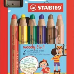 STABILO Woody 3 In 1 - Multi Talent Kleurpotlood - Etui Met 6 Kleuren + Puntenslijper -duurzamer-speelgoed Verkoop 550x715 1