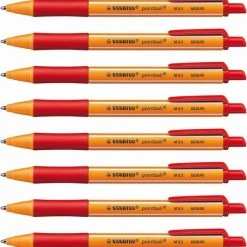 STABILO Pointball - Balpen 0,5 Mm - Navulbaar - Rood - Doos 10 Stuks
