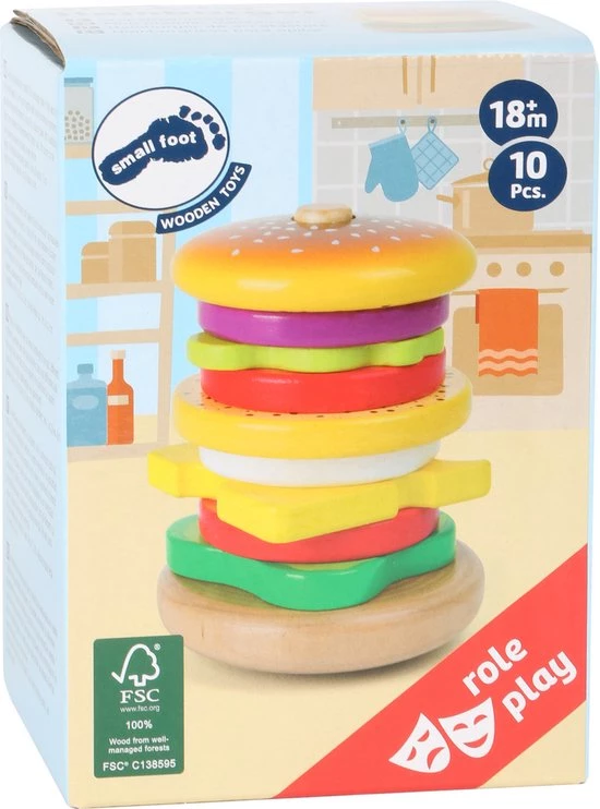 Small Foot Company Stapel Hamburger (10 Lagen) - FSC - Houten Speelgoed Vanaf 1,5 Jaar 10 Small Foot Company Stapel Hamburger (10 Lagen) - FSC - Houten Speelgoed Vanaf 1,5 Jaar - Afbeelding 8
