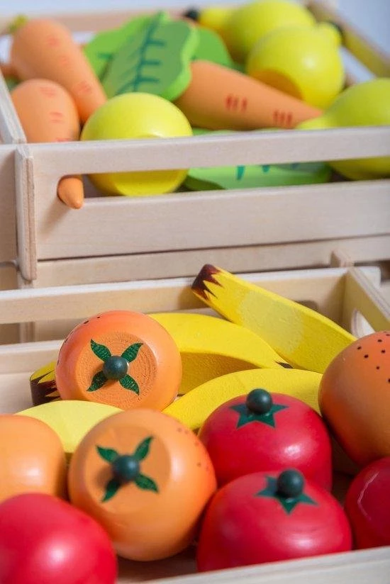 Jou?co 2 In 1 Theater En Winkel Met 6 Poppenkastpoppen-kassa-18-delige Boodschappen Set 6 Kratjes En 24 Stuks Groente-fruit 9 Jou?co 2 In 1 Theater En Winkel Met 6 Poppenkastpoppen-kassa-18-delige Boodschappen Set 6 Kratjes En 24 Stuks Groente-fruit - Afbeelding 7